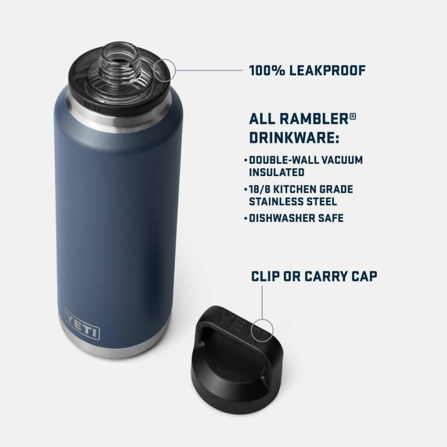 YETI Rambler 46 Oz Stainless Steel Water Bottle with Chug Cap - Vacuum Insulated, Leakproof, BPA-Free