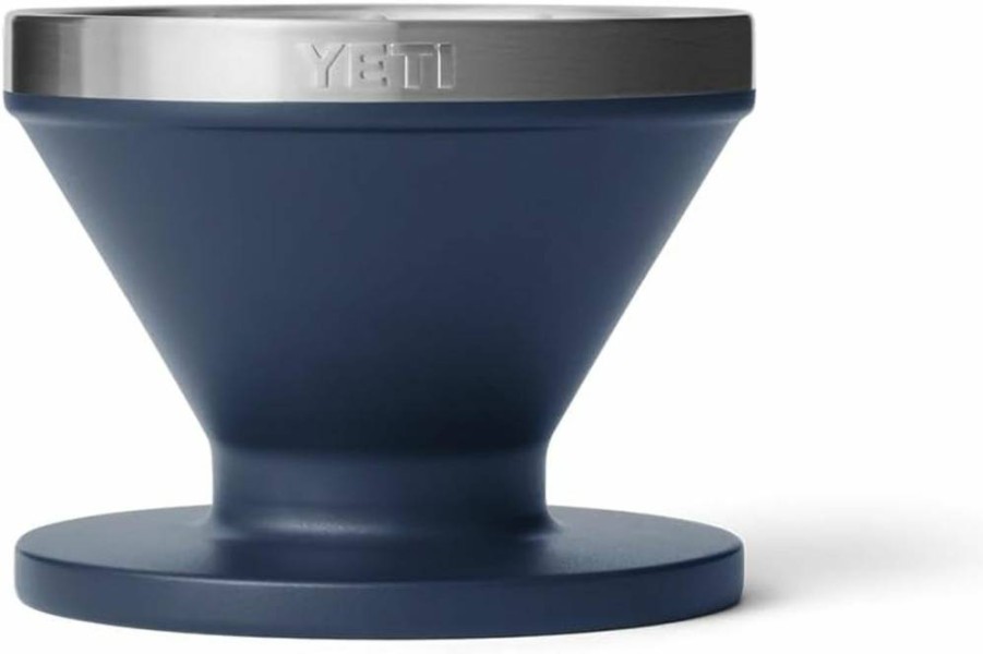 YETI Rambler Pour Over Coffee Maker - Stainless Steel Portable Dripper for V60 Filters, Navy Blue, Perfect Coffee Extraction On The Go