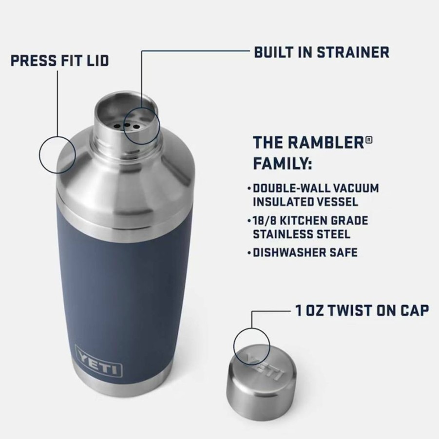 YETI Rambler 20 Oz Stainless Steel Vacuum Insulated Cocktail Shaker - Ultramarine Violet, Leakproof Barware for Mixing Drinks