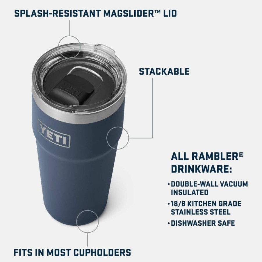YETI Rambler 30oz Stainless Steel Tumbler with MagSlider Lid - Vacuum Insulated, Stackable, Double-Wall Insulation for Hot & Cold Drinks