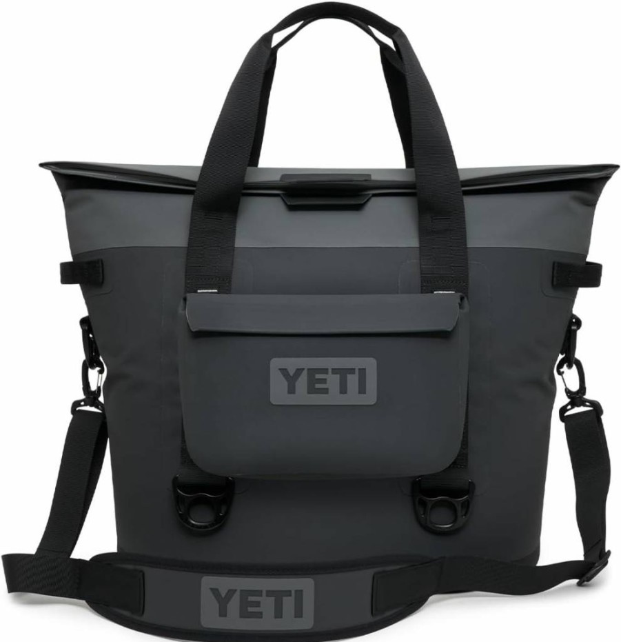 YETI Hopper M30 Portable Soft Cooler with 3L Sidekick Dry Storage Bag, Charcoal Gray – Insulated Backpack Cooler Bundle for Camping, Beach & Outdoor Adventures
