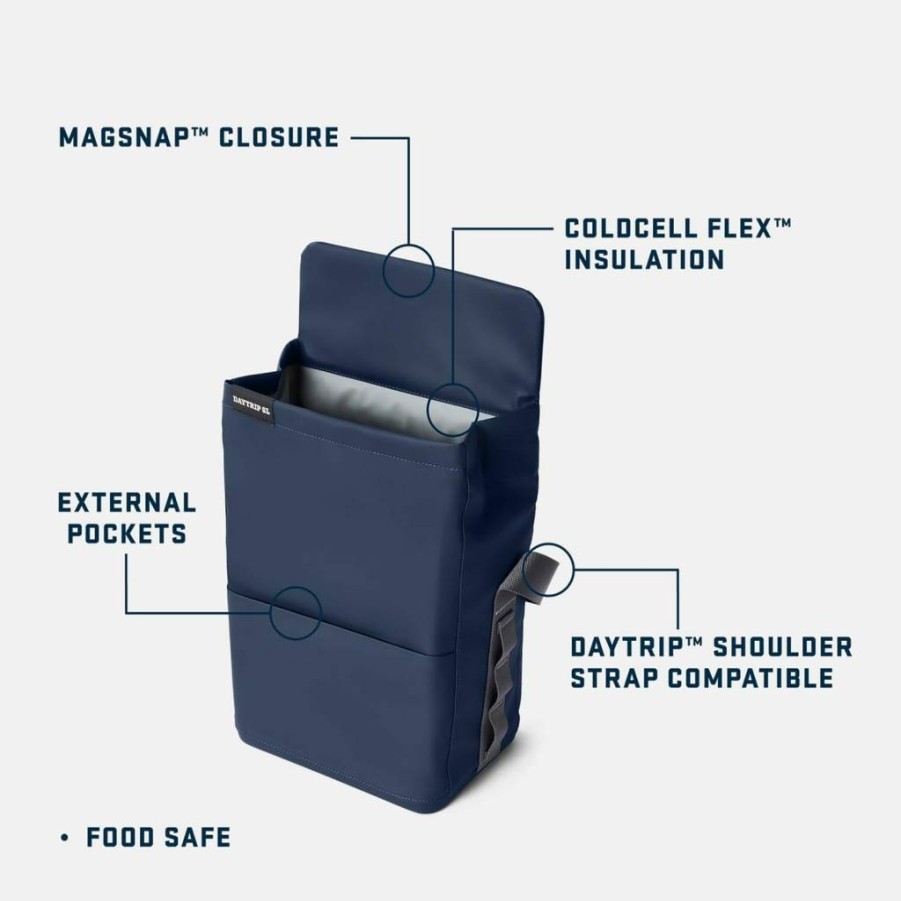 YETI Daytrip 6L Insulated Lunch Cooler Bag - Navy Blue Portable Meal Container for Work, School & Outdoors