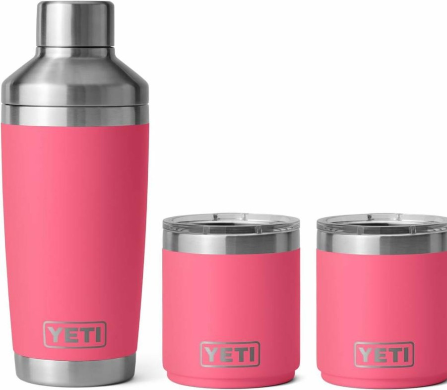 YETI Tropical Pink Cocktail Shaker Set with 2 Lowball Glasses (10 Oz) and 20 Oz Shaker