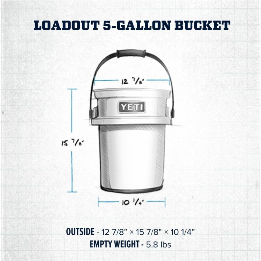 YETI LoadOut 5-Gallon Heavy-Duty Fishing & Utility Bucket – Impact-Resistant for Outdoor Adventures