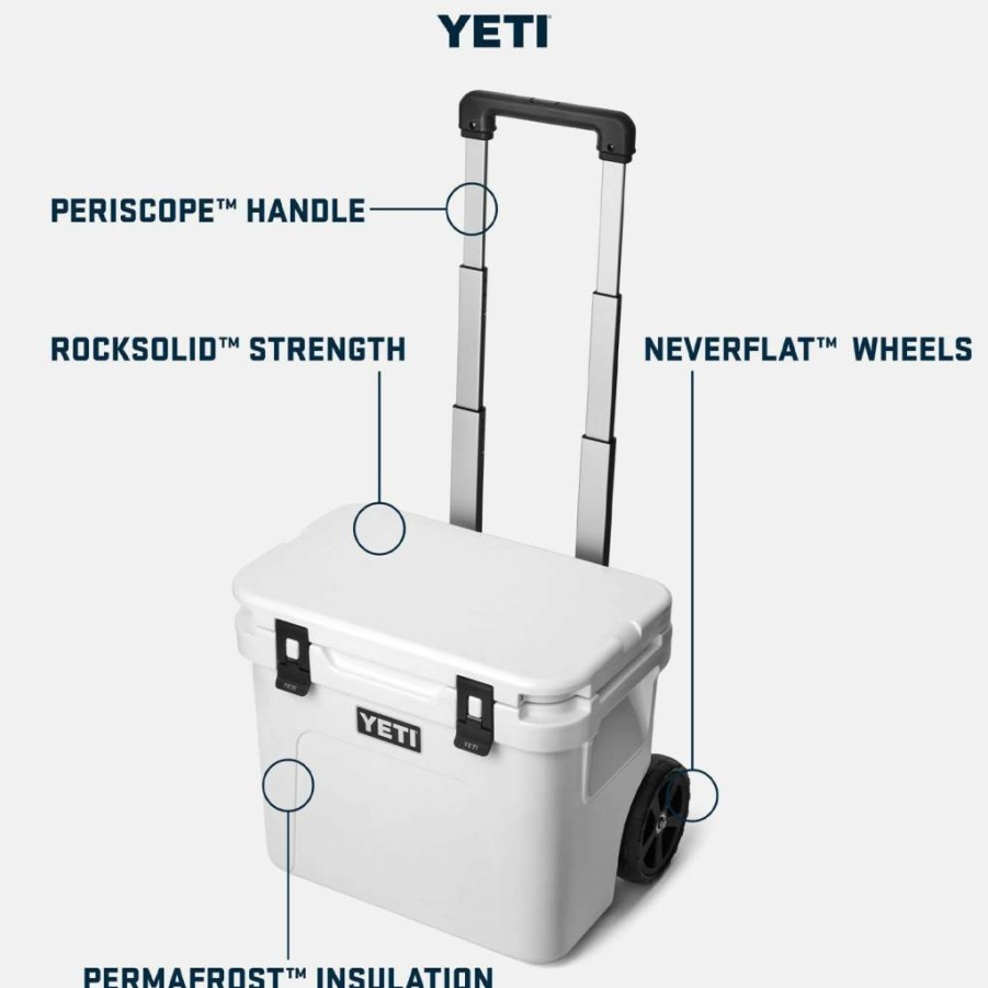 YETI Roadie 32 Wheeled Cooler - Heavy-Duty Rolling Cooler with Superior Ice Retention