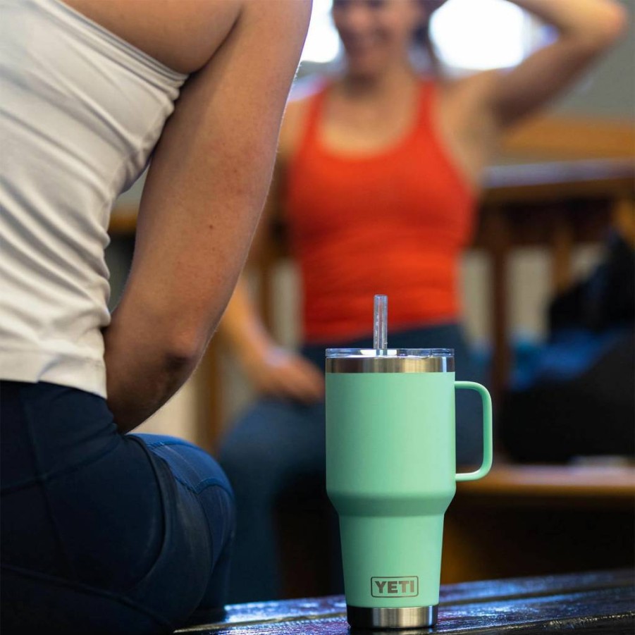 YETI Rambler 35 Oz Stainless Steel Vacuum Insulated Straw Mug - Cape Taupe, Leakproof Travel Tumbler for Hot & Cold Drinks