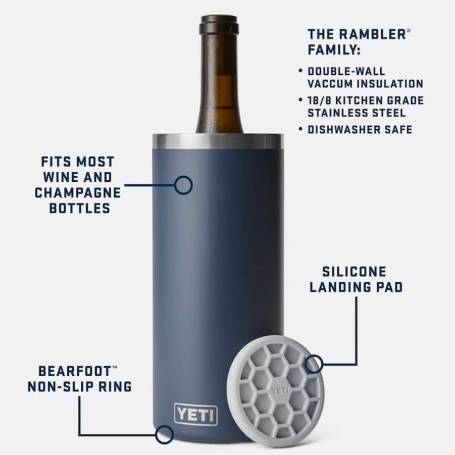 YETI Rambler Wine Chiller – Insulated Stainless Steel Bottle Cooler for Wine, Fits Most Standard Wine Bottles