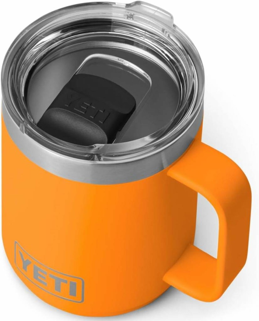 YETI Rambler 10 Oz Insulated Stainless Steel Travel Mug with MagSlider Lid, Stackable Design, White - Vacuum Sealed for Hot & Cold Drinks