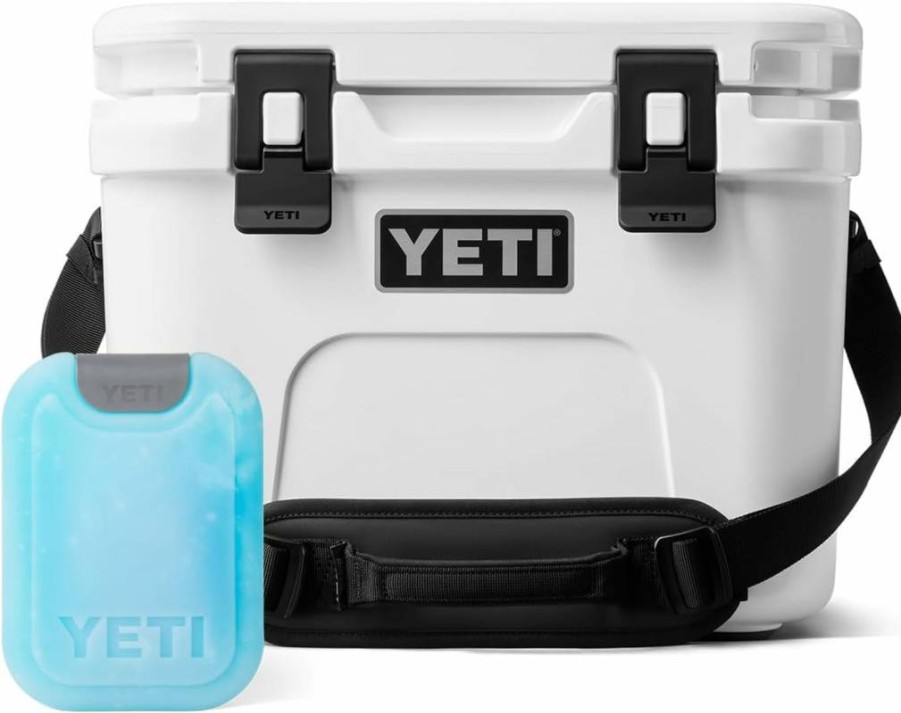 YETI Roadie 15 Hard Cooler with Thin Ice Packs - Portable, Durable, White Outdoor Cooler for Camping and Adventures