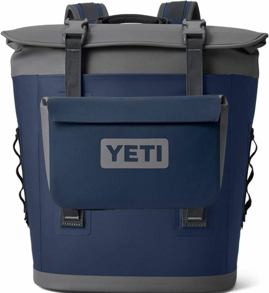 YETI Hopper M12 Soft Cooler Backpack with 3L Sidekick - Portable Insulated Navy Cooler for Outdoor Adventures
