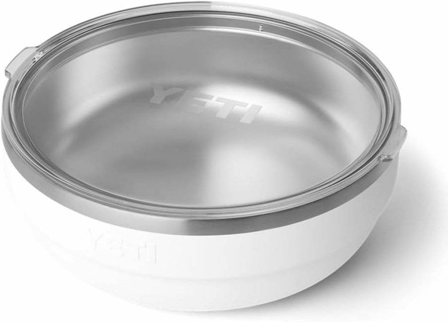 YETI Rambler 3.6 Quart Vacuum Insulated Stainless Steel Bowl with Lid - Stackable, Nestable, White Low Bowl for Camping & Outdoor Use