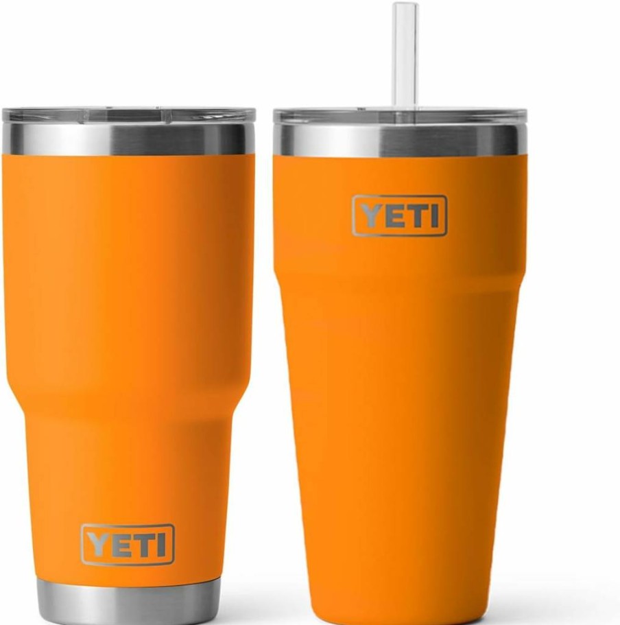YETI Rambler Drinkware Set: 26oz Straw Cup & 30oz Tumbler in King Crab Orange