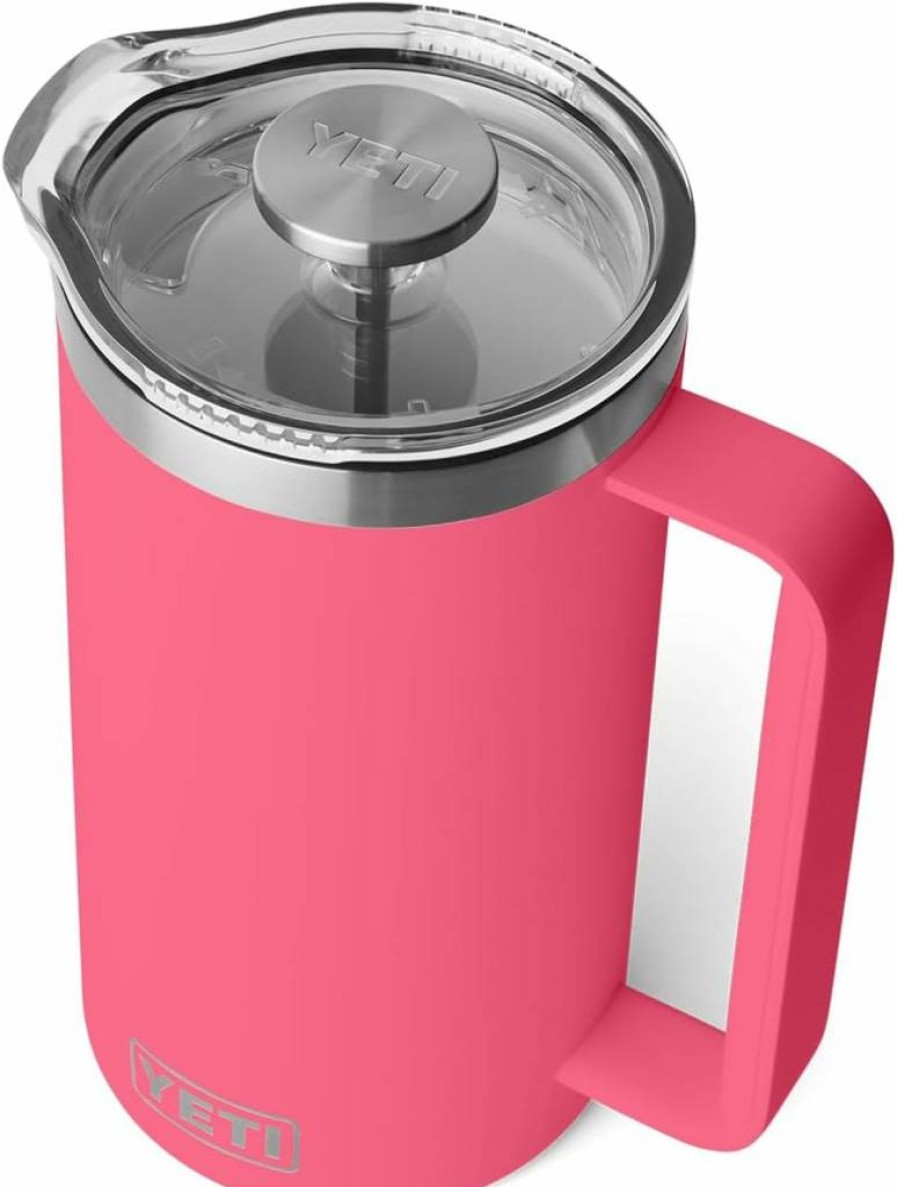 YETI Rambler 34 Oz French Press with MagSlider Lid, Insulated Stainless Steel Coffee Maker, Tropical Pink