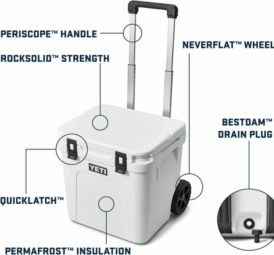 YETI Roadie 48 Wheeled Cooler with Retractable Handle - Portable Ice Chest for Outdoor Adventures