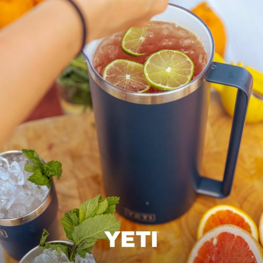 YETI Rambler 34 Oz Insulated Stainless Steel Pitcher with MagSlider Lid - Navy Blue, Leak-Proof, BPA-Free, Outdoor Drinkware for Home & Camping