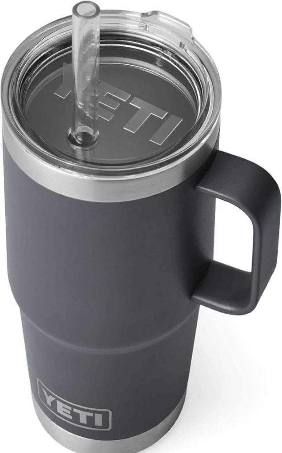 YETI Rambler Stainless Steel Drinkware Set - 25oz Straw Tumbler & 26oz Straw Cup with Lid, Double-Wall Vacuum Insulated, Charcoal