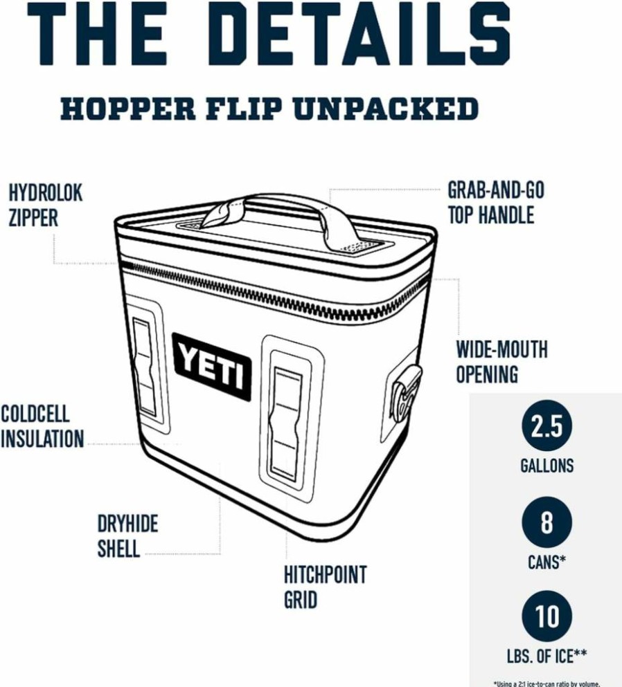 YETI Hopper Flip 8 Soft Cooler - Portable, Leakproof, Insulated Cooler for Outdoor Adventures