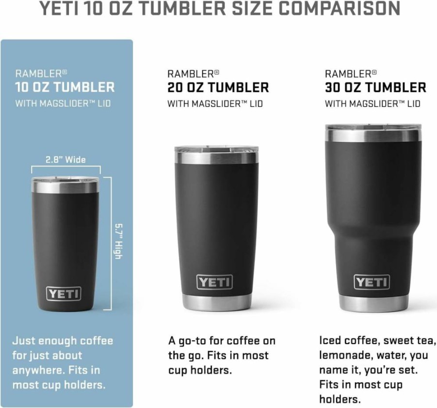 YETI Rambler 10 Oz Stainless Steel Vacuum Insulated Tumbler with MagSlider Lid - Firefly Yellow