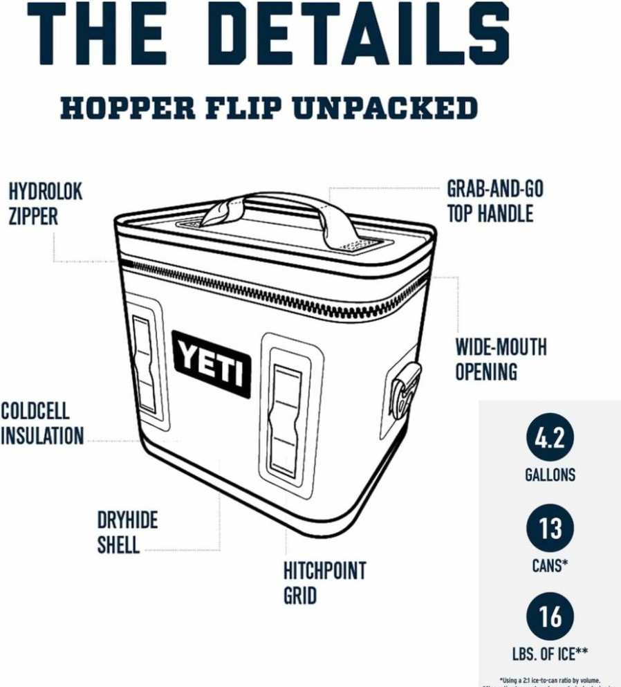YETI Hopper Flip 12 Portable Soft Cooler - Insulated Leakproof Lunch Bag for Camping, Beach & Outdoor Adventures