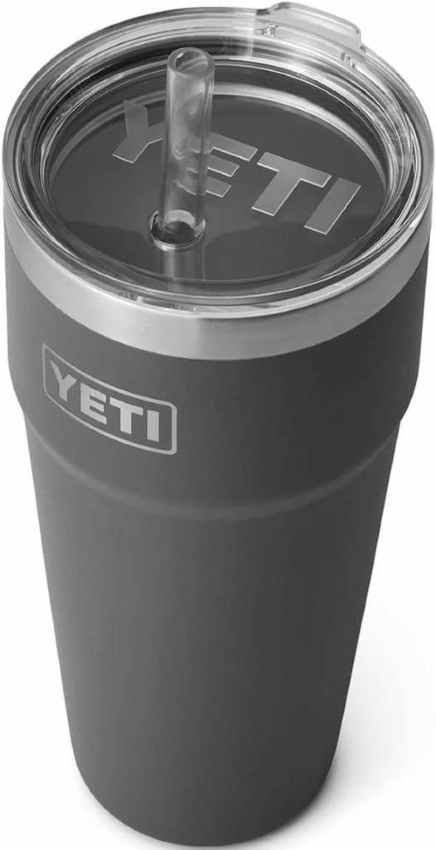 YETI Rambler 26oz Stainless Steel Straw Cup 2-Pack - Charcoal & King Crab Orange, Vacuum Insulated, BPA-Free