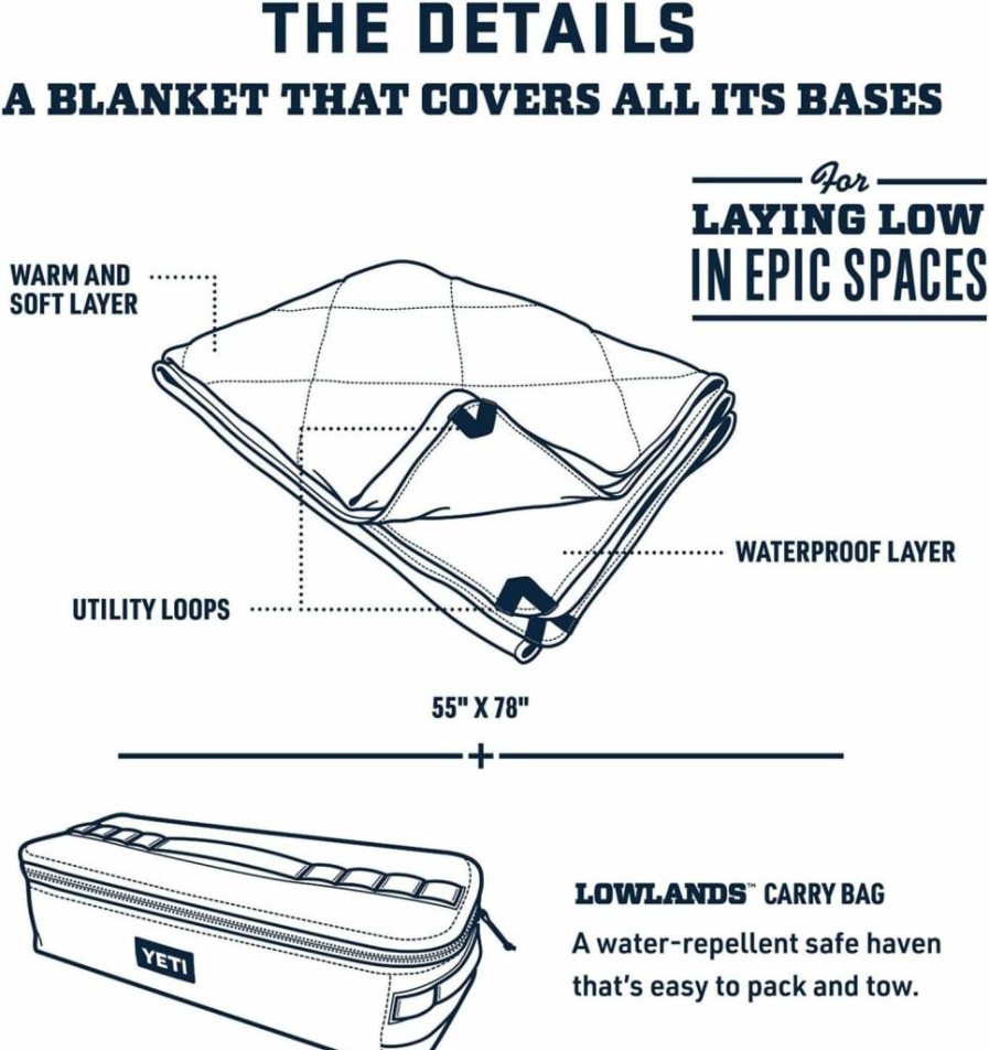 YETI Lowlands Outdoor Blanket - Durable Multi-Use Travel Blanket with Carry Bag for Camping, Picnics & Beach