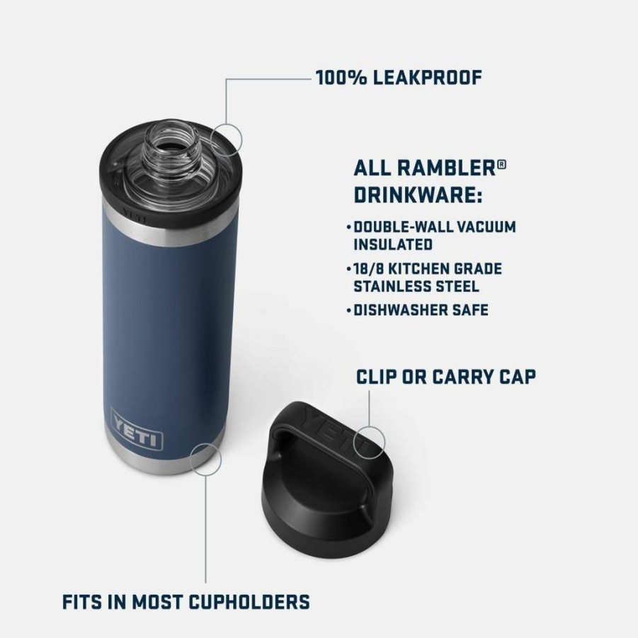 YETI Rambler 18 Oz Stainless Steel Water Bottle with Chug Cap - Vacuum Insulated, Leakproof, Cape Taupe