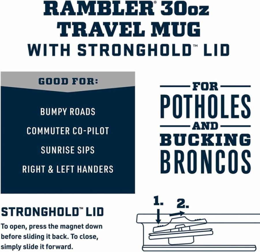 YETI Rambler 30oz Stainless Steel Vacuum Insulated Travel Mug with Stronghold Lid - Leak-Proof, Double-Wall Insulation