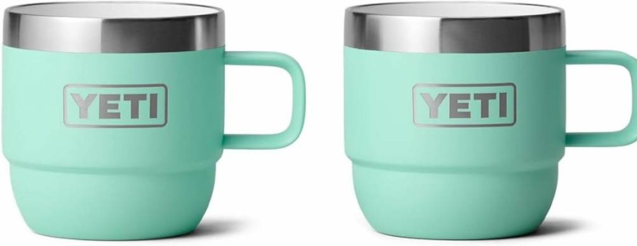 YETI Rambler 6 Oz Stainless Steel Vacuum Insulated Stackable Coffee Mug - 2 Pack, Double-Wall Insulated for Hot & Cold Drinks