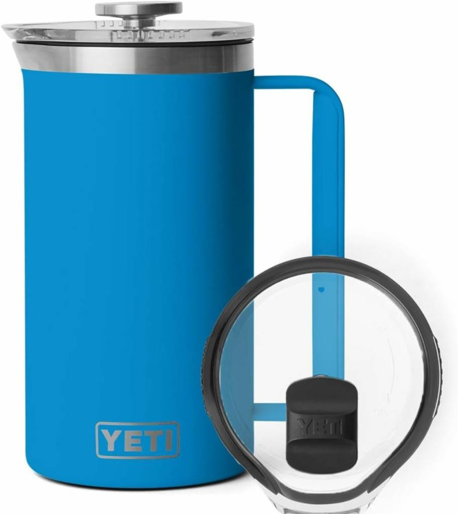 YETI Rambler 34 Oz French Press with MagSlider Lid, Insulated Stainless Steel Coffee Maker, Big Wave Blue