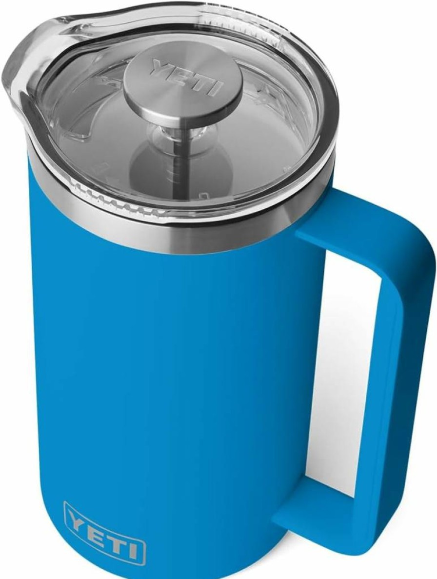 YETI Rambler 34 Oz French Press with MagSlider Lid, Insulated Stainless Steel Coffee Maker, Big Wave Blue
