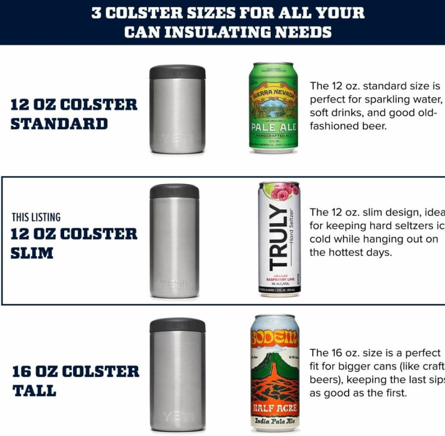 YETI Rambler 12 Oz. Slim Can Cooler - Insulated Holder for Hard Seltzer & Beverage Cans