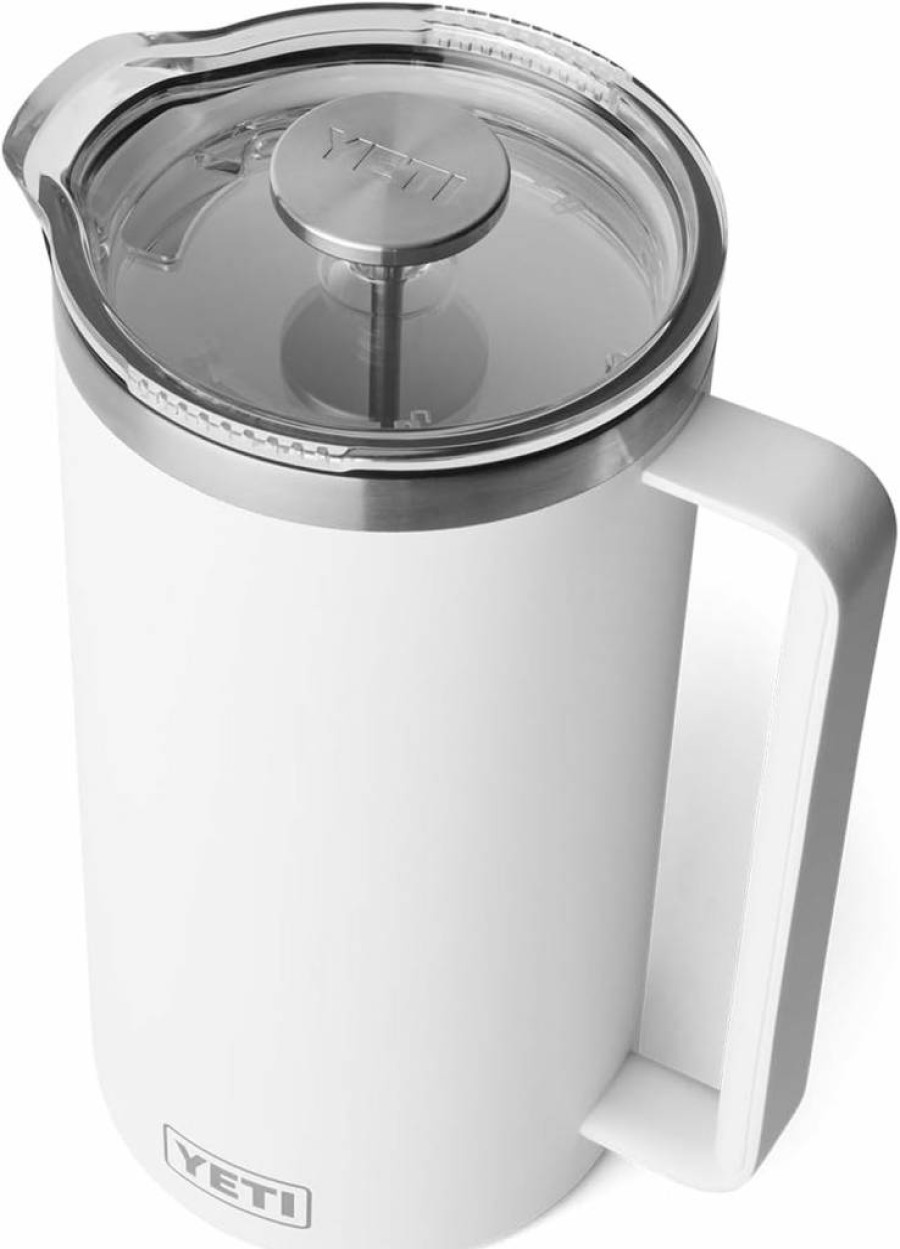 YETI Rambler French Press Coffee Maker with GroundsControl Filter – Insulated Stainless Steel Travel Mug for Hot Coffee On The Go