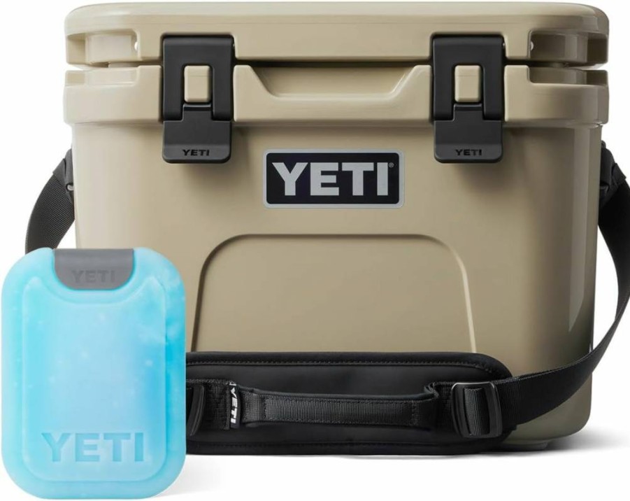 YETI Roadie 15 Hard Cooler with Thin Ice Technology, Portable and Durable, Tan Outdoor Cooler for Camping and Travel