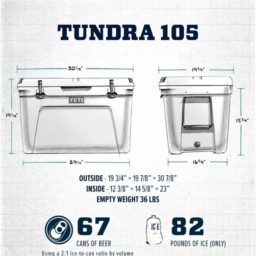 YETI Tundra 105 Quart Cooler - Heavy-Duty, Ice Retention, Outdoor Adventure Cooler