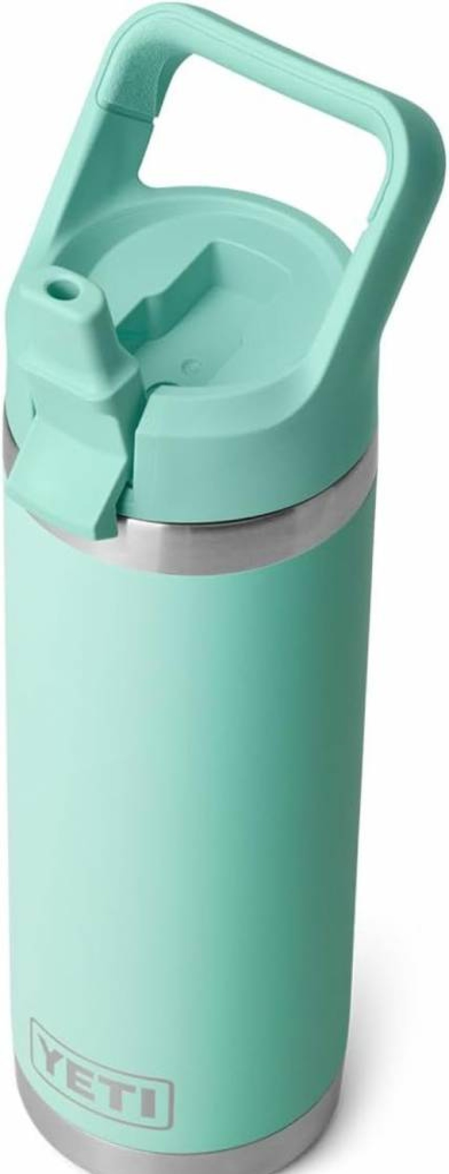 YETI Rambler 18 Oz Stainless Steel Vacuum Insulated Water Bottle with Straw Cap, Big Sky Blue