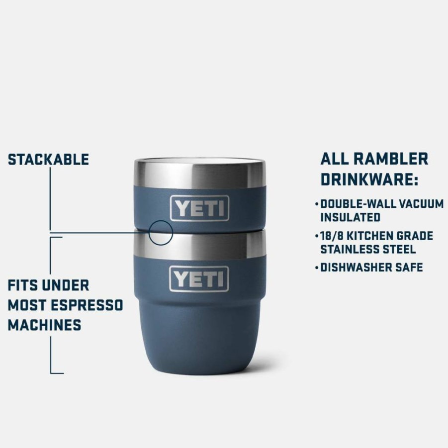 YETI Rambler 4 Oz Stainless Steel Vacuum Insulated Stackable Coffee Cup - 2 Pack, Double-Wall Insulation for Hot & Cold Drinks