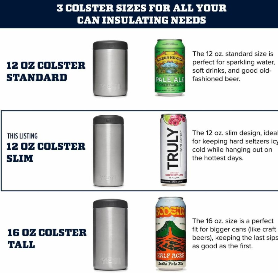 YETI Rambler 12 Oz. Slim Can Cooler - Insulated Holder for Hard Seltzer & Beverage Cans