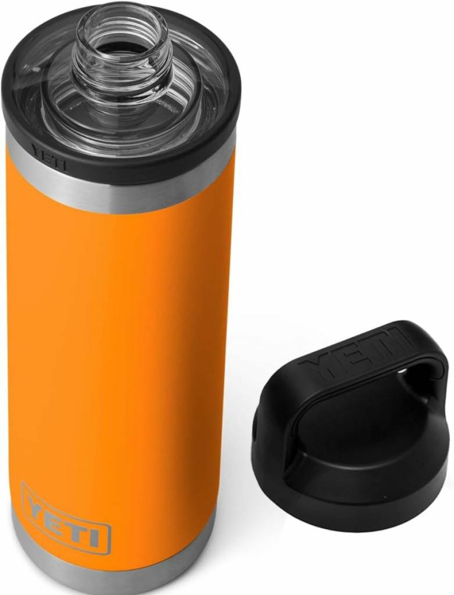 YETI Rambler 18 Oz Stainless Steel Water Bottle with Chug Cap - Vacuum Insulated, Leakproof, Rescue Red/White/Navy
