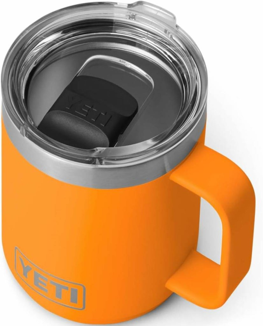 YETI Rambler 10 Oz Stackable Mug with MagSlider Lid - Vacuum Insulated Stainless Steel Travel Cup in Big Sky Blue