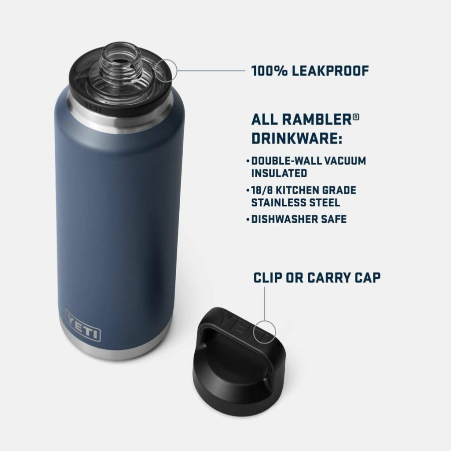 YETI Rambler 46 Oz Stainless Steel Water Bottle with Chug Cap - Vacuum Insulated, Leakproof, BPA-Free
