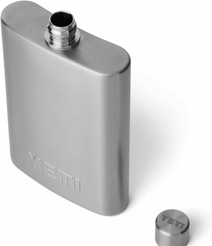 YETI Stainless Steel 7 Oz Flask with Color-Matching Shot Glasses Set, Insulated Travel Barware