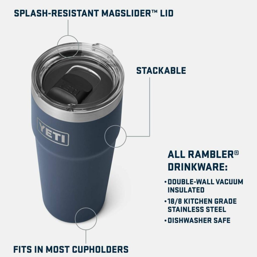 YETI Rambler 30oz Stainless Steel Tumbler with MagSlider Lid - Vacuum Insulated, Stackable, Leak-Proof Travel Mug