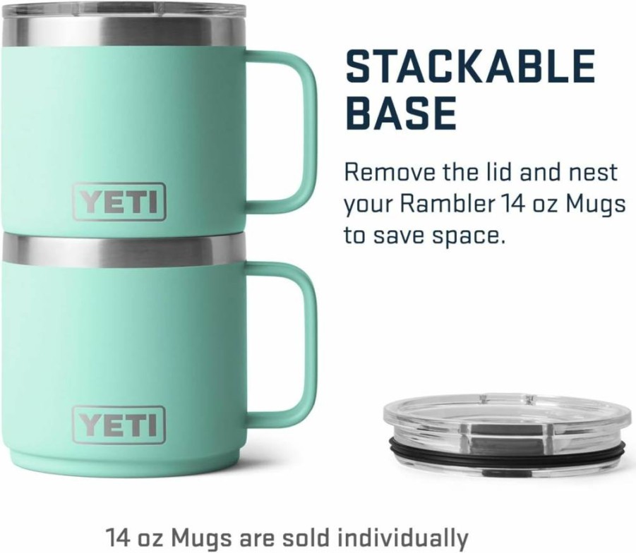 YETI Rambler 14 Oz Stainless Steel Stackable Mug with MagSlider Lid - Vacuum Insulated Travel Cup