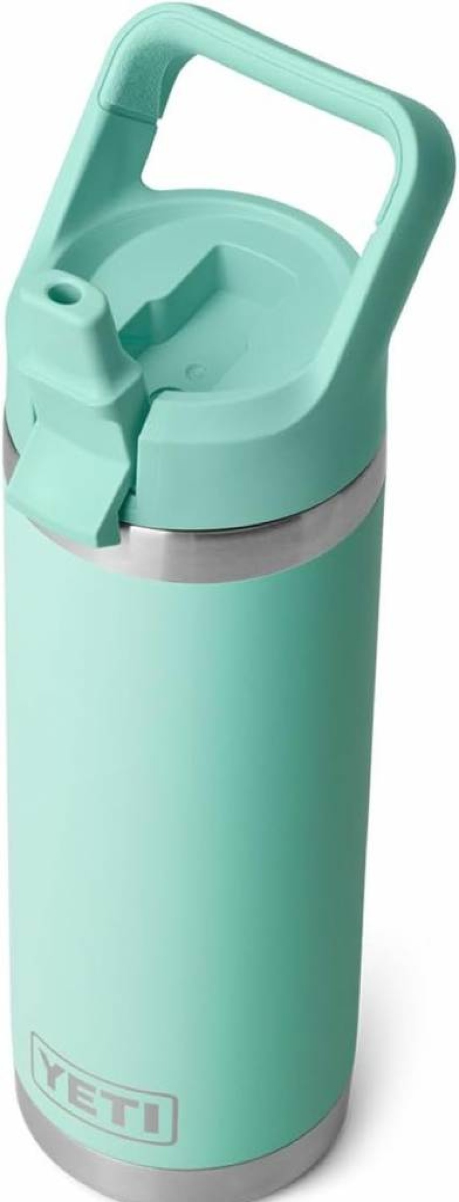 YETI Rambler 18 Oz Vacuum Insulated Stainless Steel Water Bottle with Straw Cap, Sandstone Pink