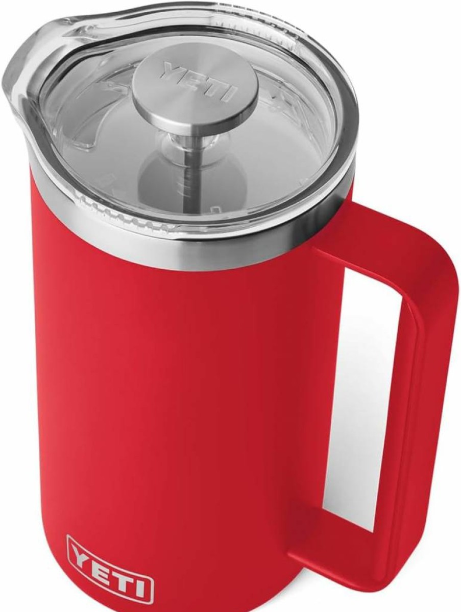 YETI Rambler 34 Oz French Press with MagSlider Lid, Insulated Stainless Steel Coffee Maker, Rescue Red