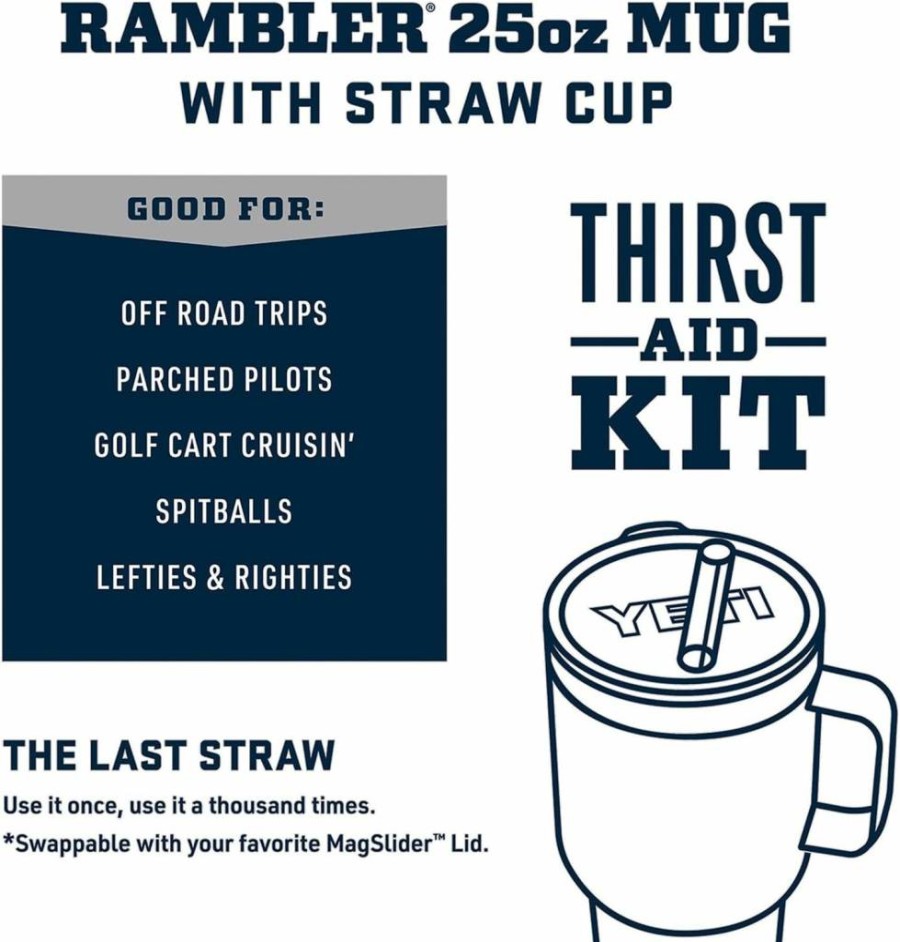 YETI Rambler Stainless Steel Tumbler Set - 25oz & 26oz Insulated Cups with Straws, King Crab Orange