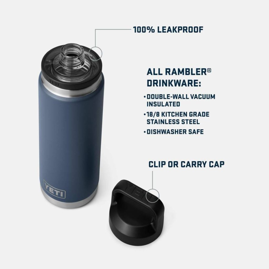 YETI Rambler 26 Oz Stainless Steel Water Bottle with Chug Cap - Vacuum Insulated, Leakproof, BPA-Free, Double-Wall Insulation for Hot & Cold Drinks