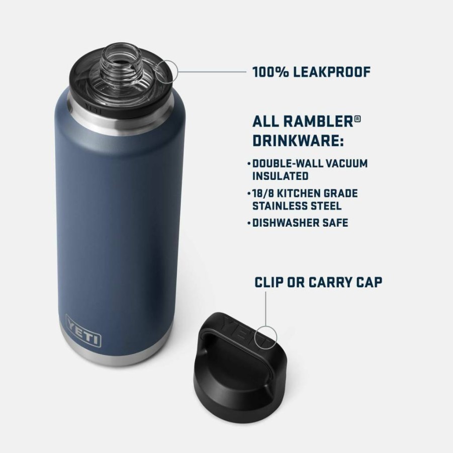 YETI Rambler 46 Oz Stainless Steel Water Bottle with Chug Cap - Vacuum Insulated, Leakproof, BPA-Free