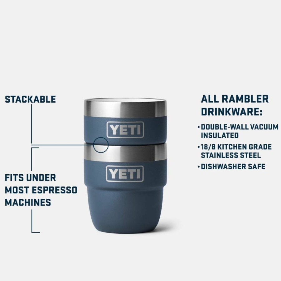 YETI Rambler 4 Oz Stainless Steel Vacuum Insulated Stackable Coffee Cup - 2 Pack, Double-Wall Insulation for Hot & Cold Drinks