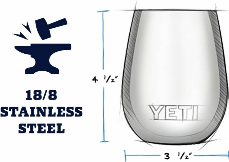 YETI Rambler 10 Oz Stainless Steel Wine Tumbler with MagSlider Lid - Vacuum Insulated for Hot & Cold Drinks